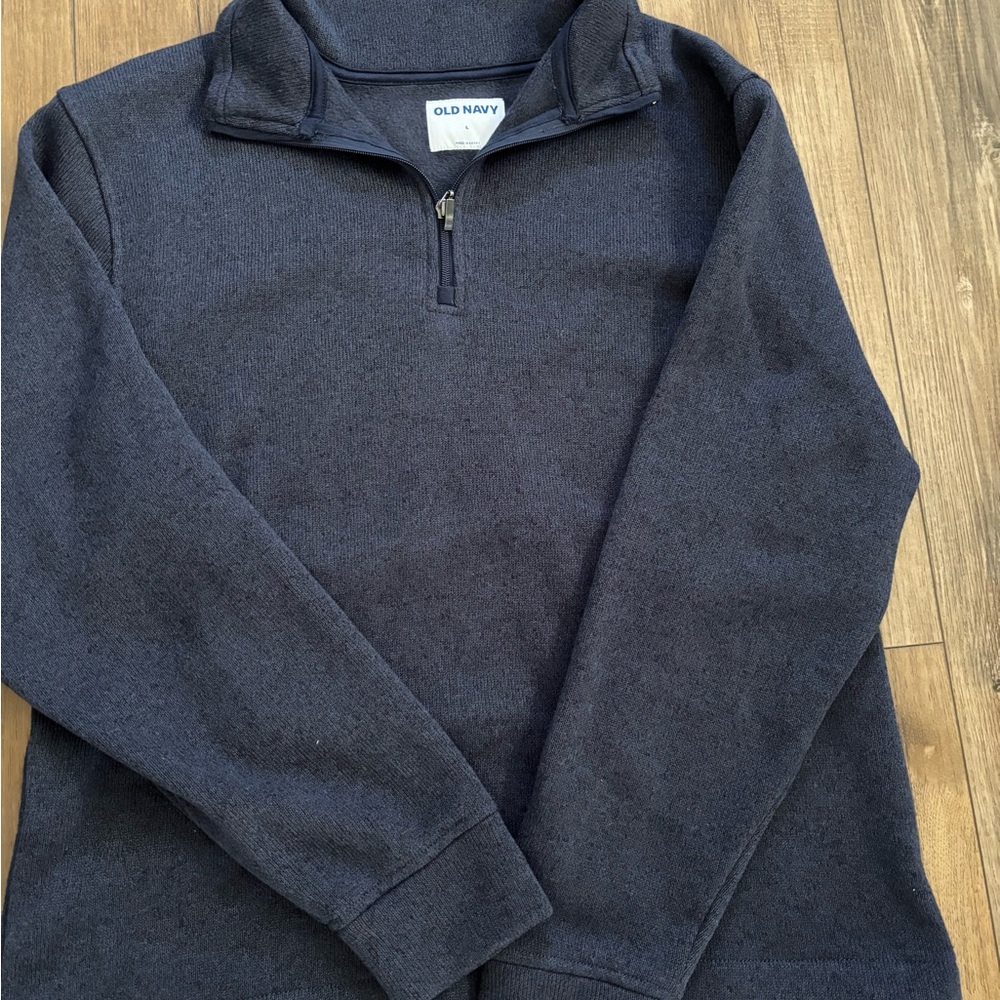 Old Navy Men's Dark Blue Zip-Up Sweater